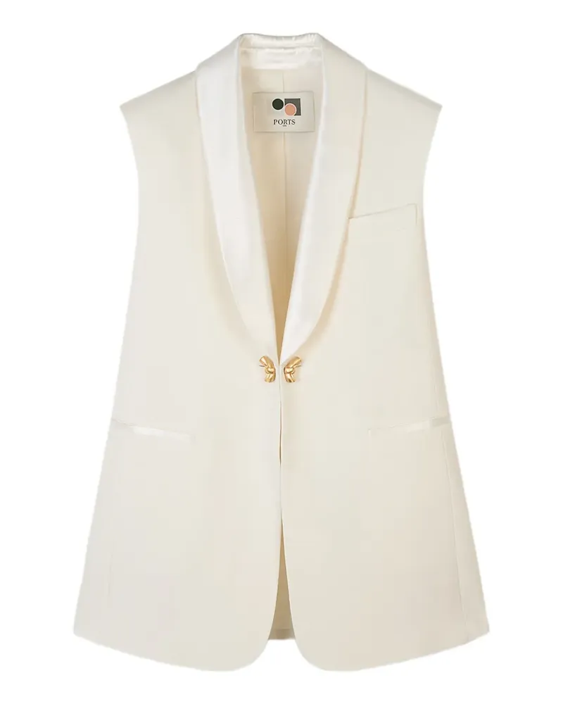 Ports 1961 shawl-collar sleeveless blazer - Nude Nude