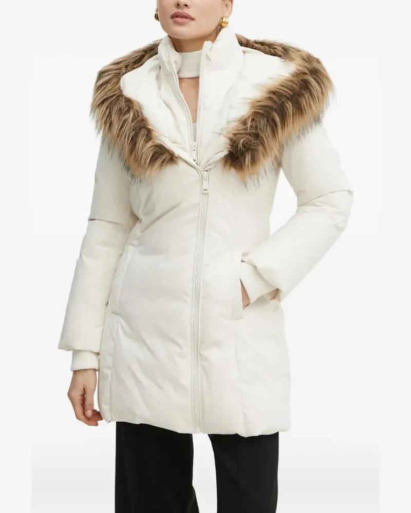 Guess Kapuzenjacke aus Faux Fur - Weiß Weiß