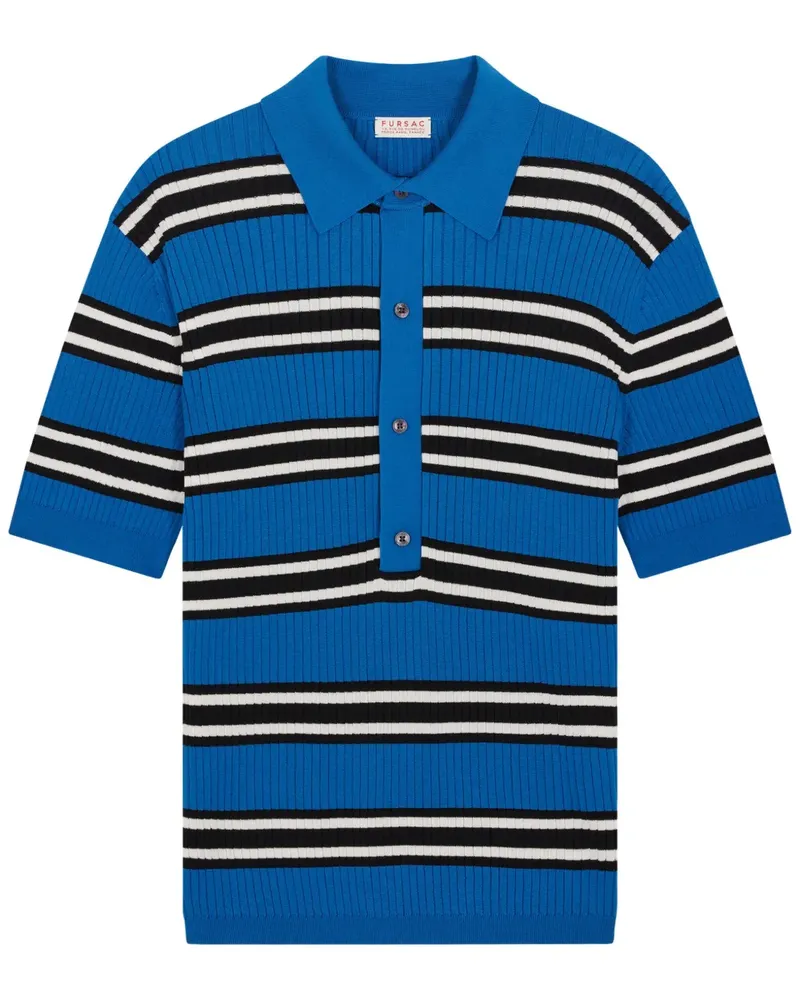 FURSAC Gestreiftes Poloshirt - Blau Blau