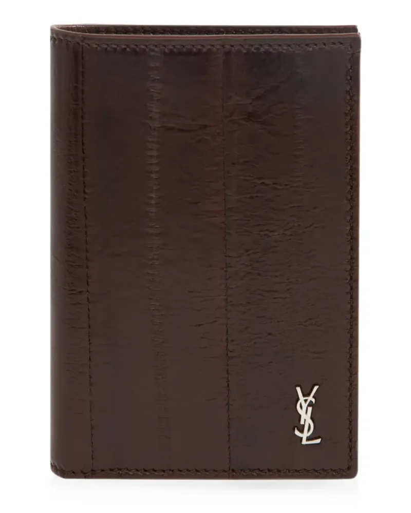 Saint Laurent Portemonnaie mit Logo-Schild - Braun Braun