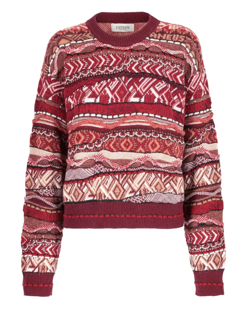 Laneus Pullover mit Jacquardmuster - Rot Rot