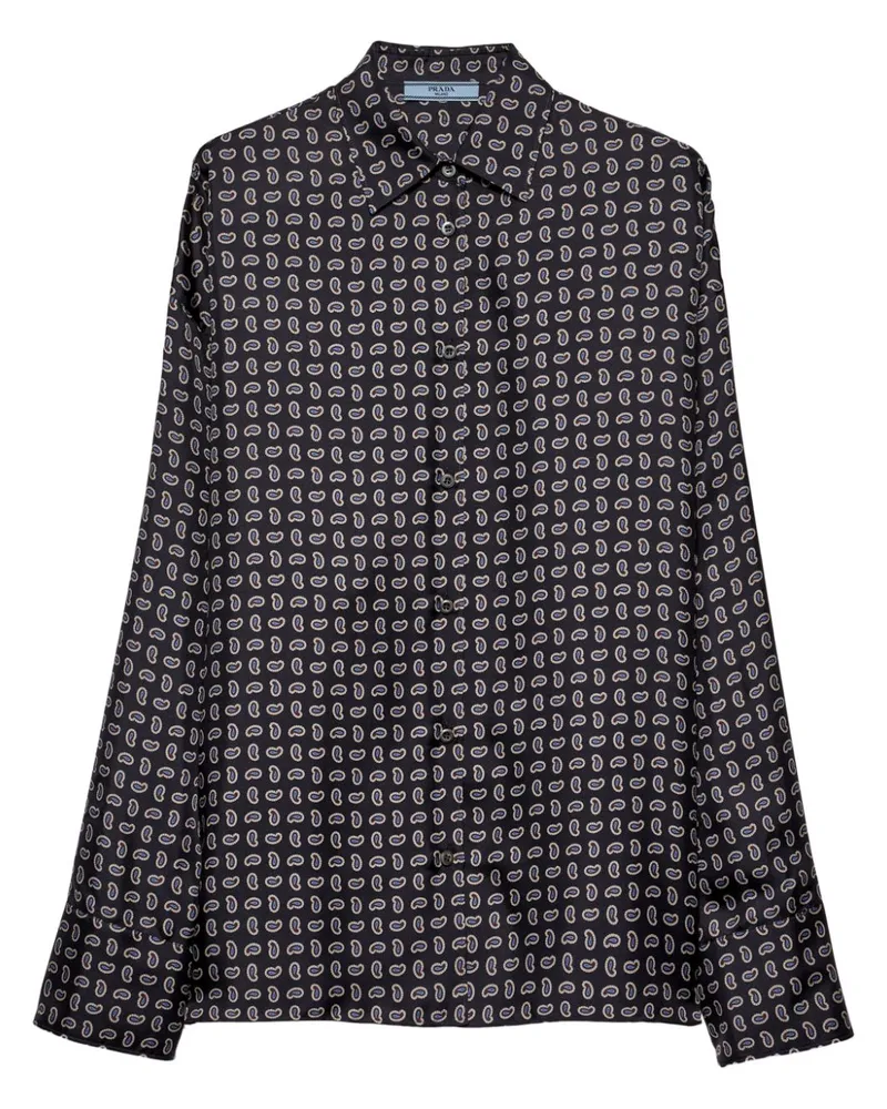 Prada Hemd aus Seide mit Paisley-Print - Blau Blau