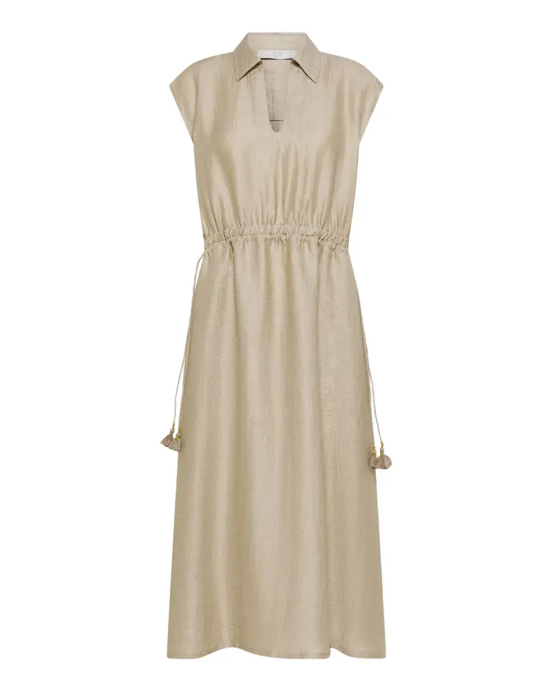Seventy tassel-drawstring sleeveless midi dress - Nude Nude