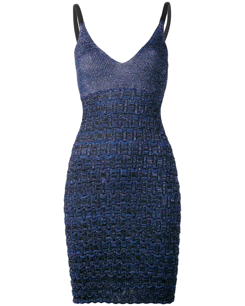 Kenzo Gestricktes Kleid mit Metallic-Effekt - Blau Blau