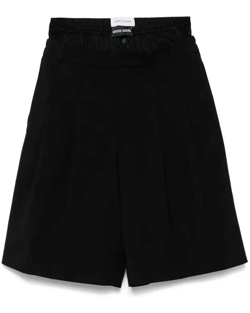 Marine Serre Twill-Shorts - Schwarz Schwarz