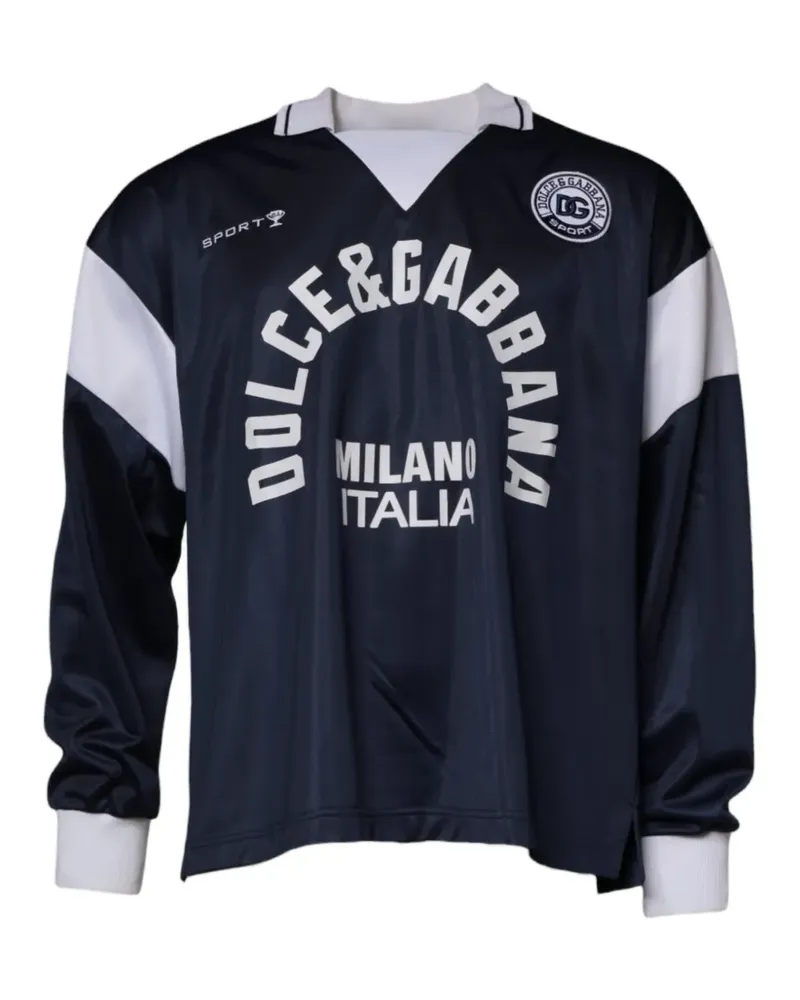 Dolce & Gabbana Sweatshirt mit Poloshirtkragen - Blau Blau