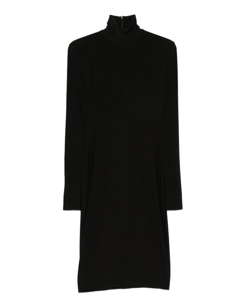 Norma Kamali Midikleid mit Rollkragen - Schwarz Schwarz