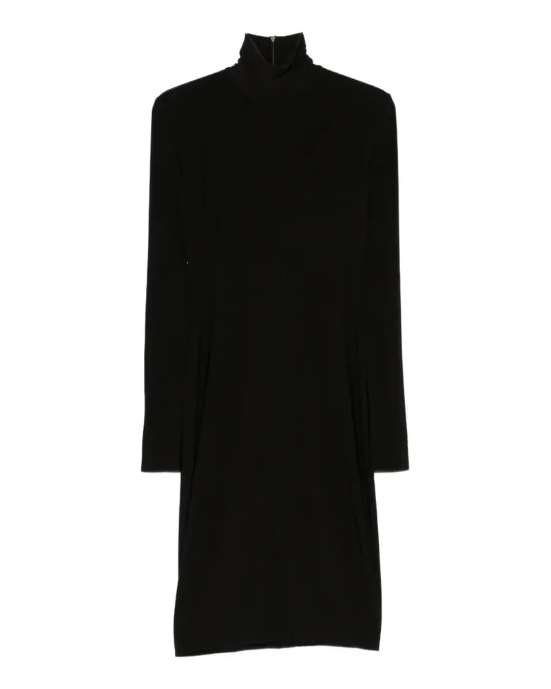 Norma Kamali Midikleid mit Rollkragen - Schwarz Schwarz