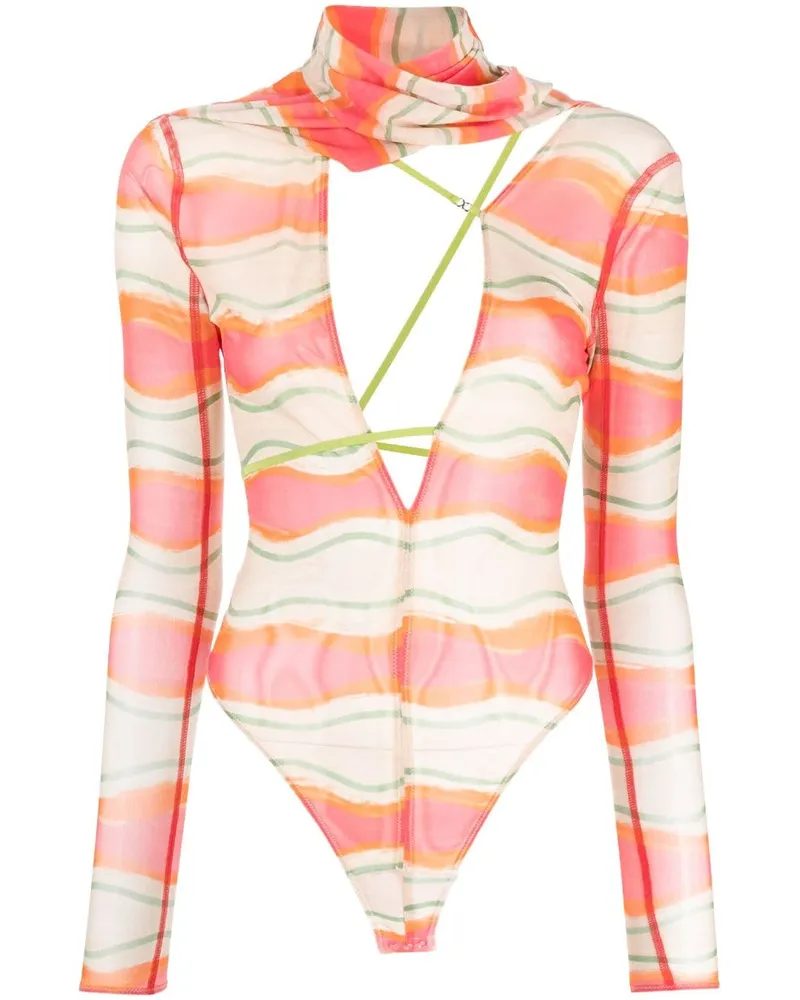 Jacquemus Le Abanaba transparenter Body - Rosa Rosa