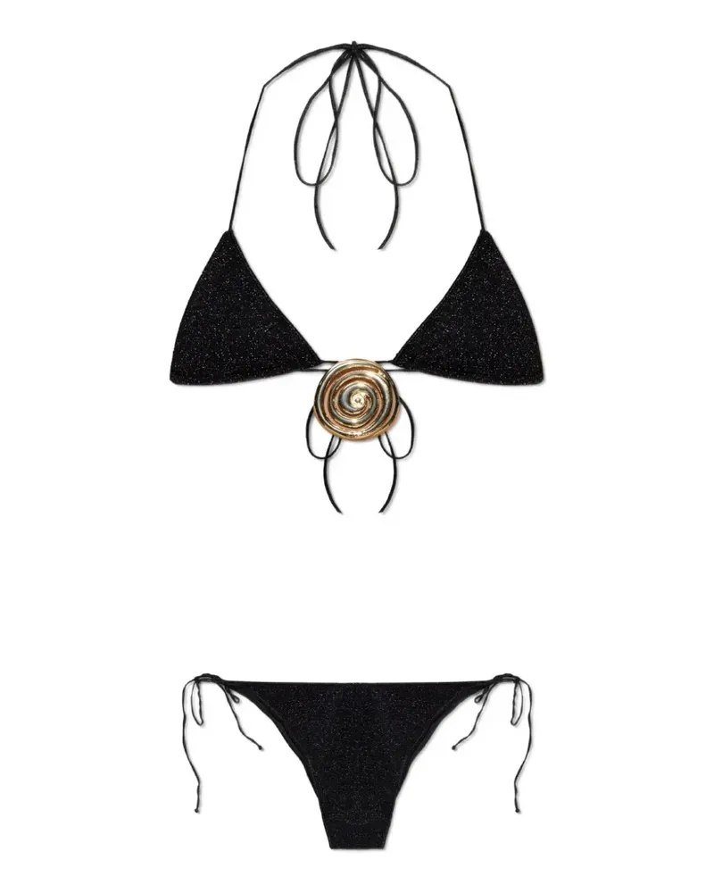 Oséree Verzierter Bikini - Schwarz Schwarz