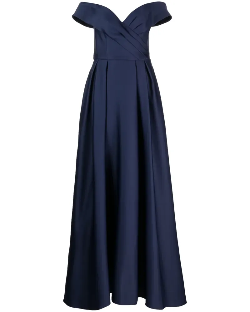 Marchesa Duchess Abendkleid mit Satin-Finish - Blau Blau