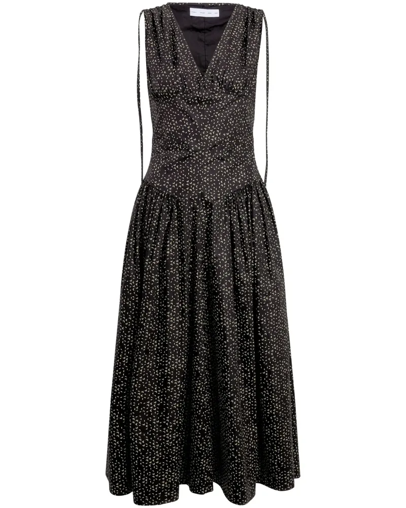 Proenza Schouler Clayton Midikleid - Schwarz Schwarz