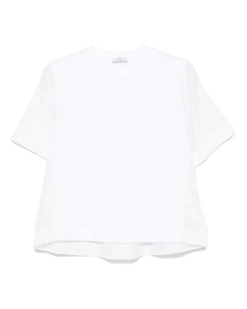 Peserico T-Shirt mit Kontrasteinsätzen - Weiß Weiß