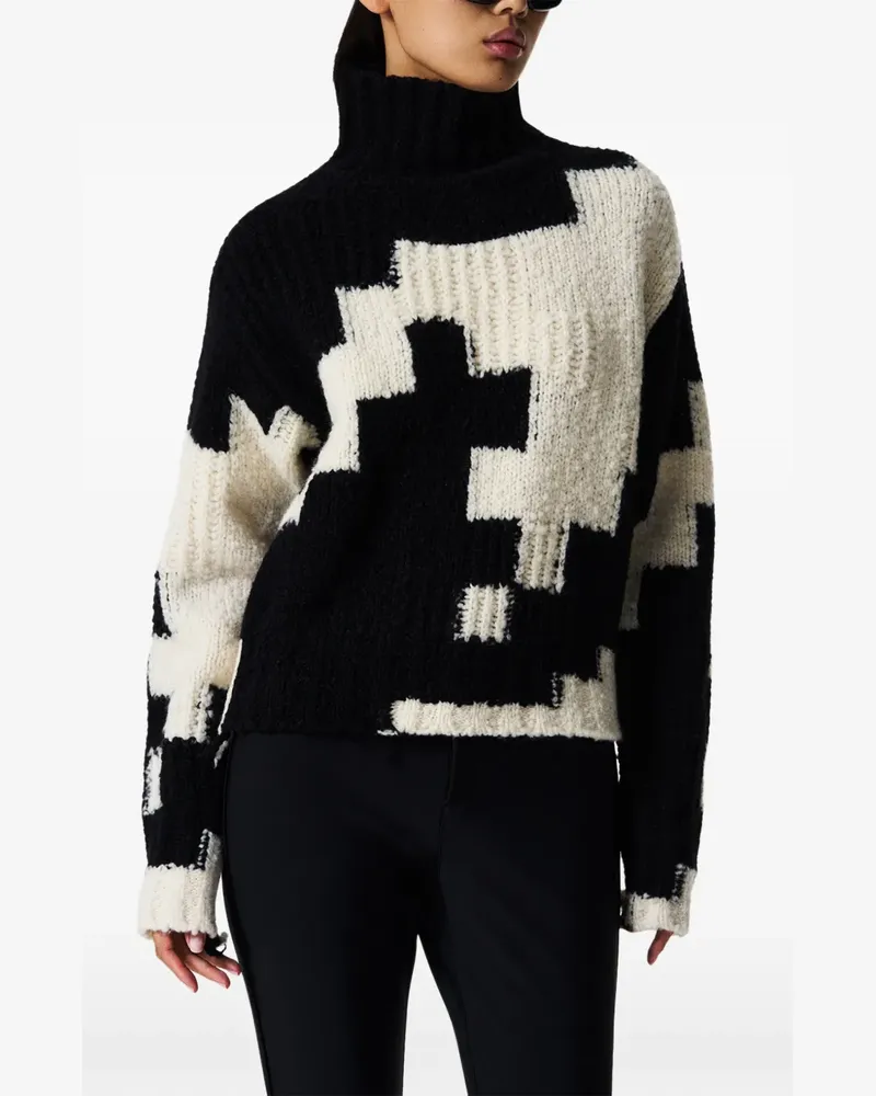 Perfect Moment Grob gestrickter Cropped-Pullover - Schwarz Schwarz