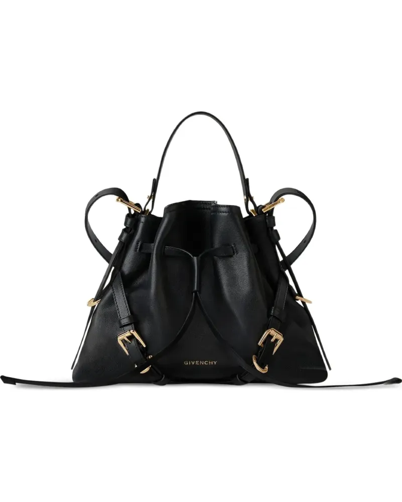 Givenchy Kleine Voyou Beuteltasche aus glänzendem Leder - Schwarz Schwarz