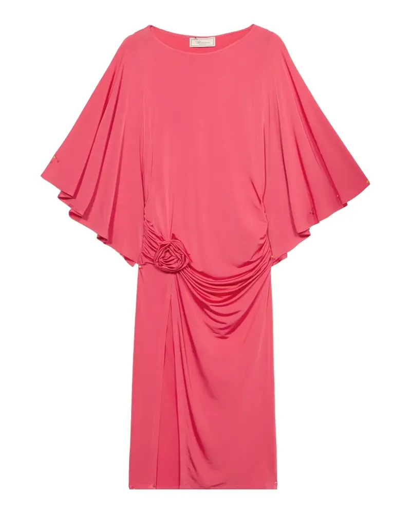 Blumarine Midikleid mit Blumenapplikation - Rosa Rosa