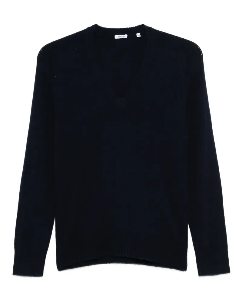 ASPESI Klassischer Pullover - Blau Blau