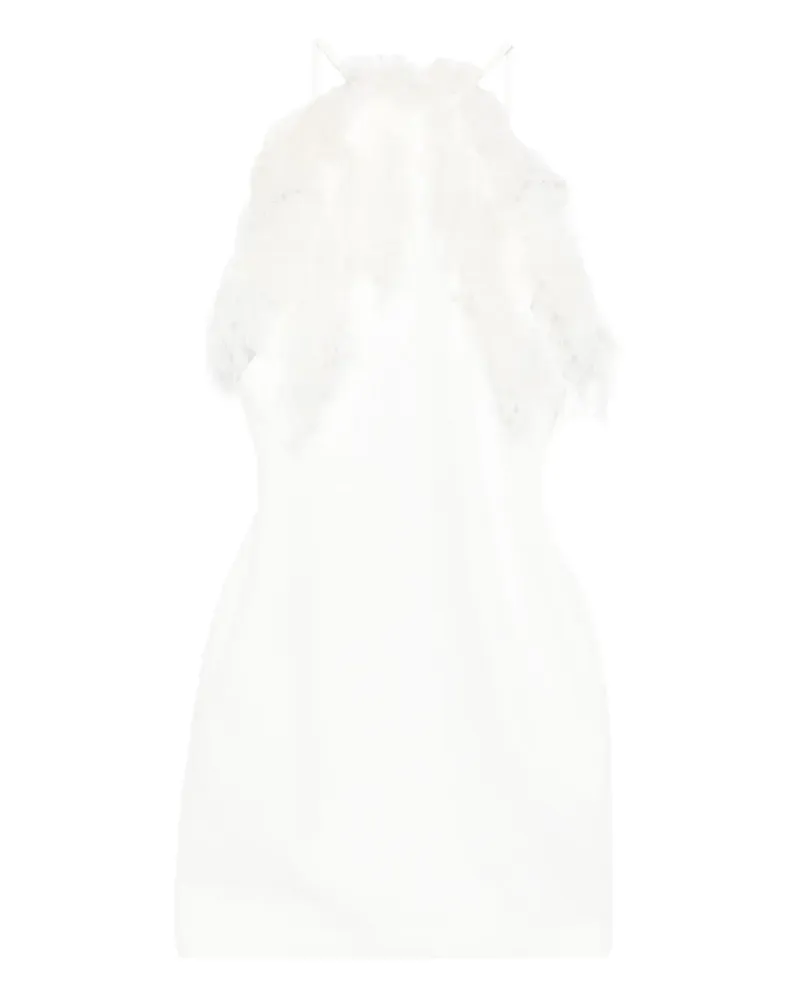ATTICO Minikleid mit Federbesatz - Weiß Weiß