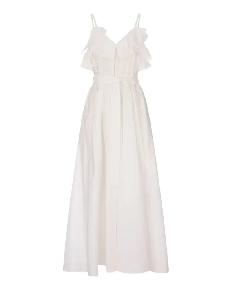 Parah ruffled belted maxi dress - Weiß Weiß