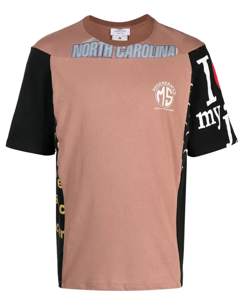 Marine Serre Regenerated T-Shirt im Patchwork-Look - Braun Braun