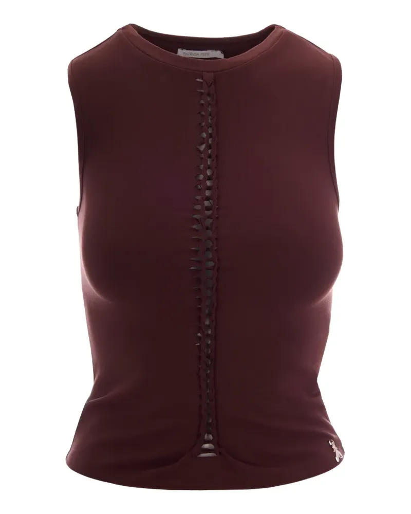 Patrizia Pepe braided-detail sleeveless top - Braun Braun
