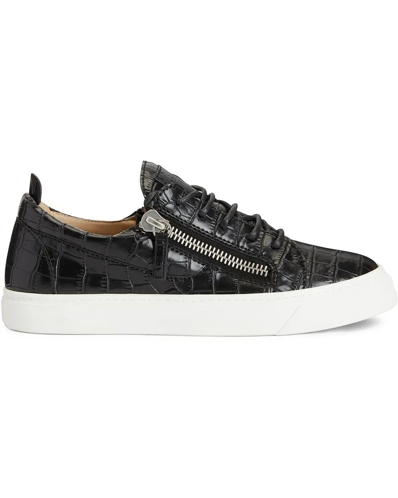 Giuseppe Zanotti Sneakers mit Kroko-Effekt - Schwarz Schwarz