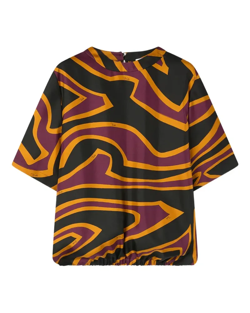 Emilio Pucci Oberteil mit Labirinto-Print - Schwarz Schwarz