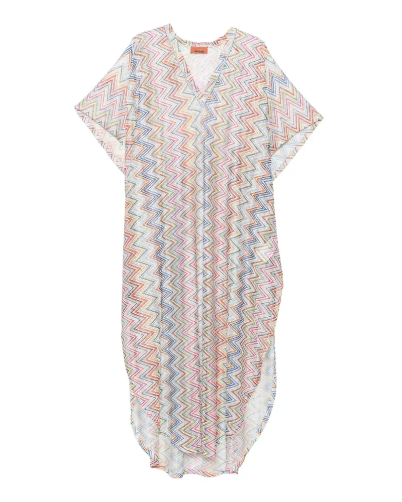 Missoni zigzag-knit maxi kaftan dress - Blau Blau