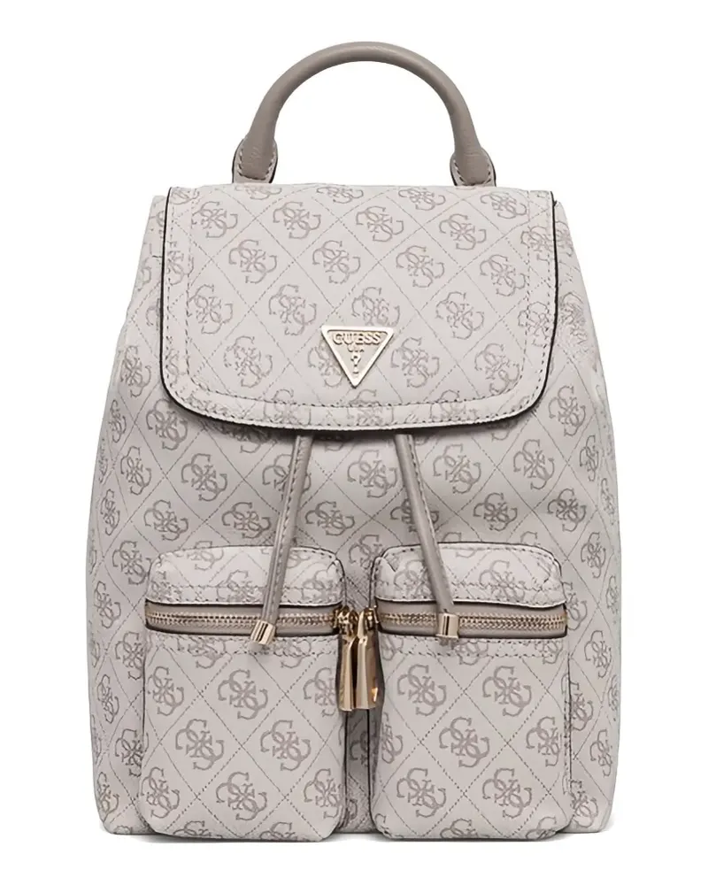 Guess Manhattan monogram flap backpack - Nude Nude