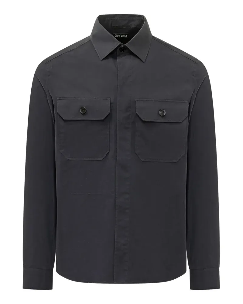 Ermenegildo Zegna button-flap pocket overshirt - Grau Grau