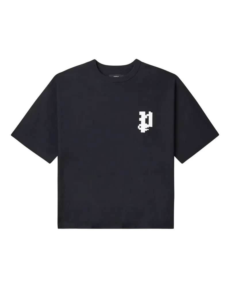 PURPLE BRAND T-Shirt mit Logo-Detail - Schwarz Schwarz