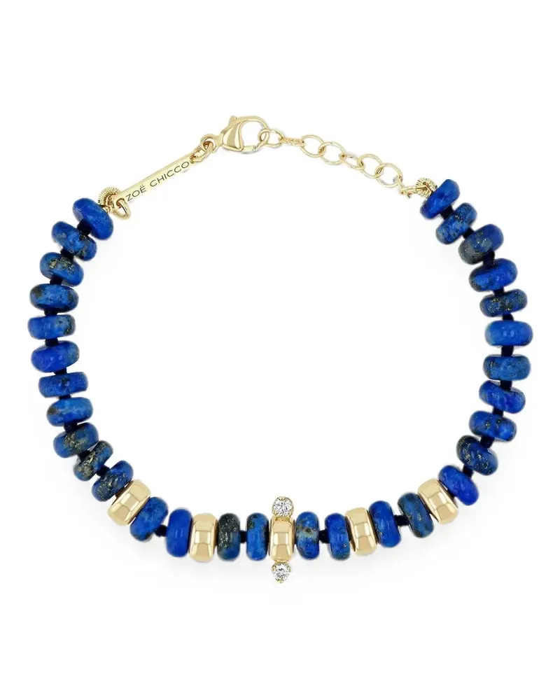 ZOË CHICCO lapis and diamond beaded bracelet - Gold Gold