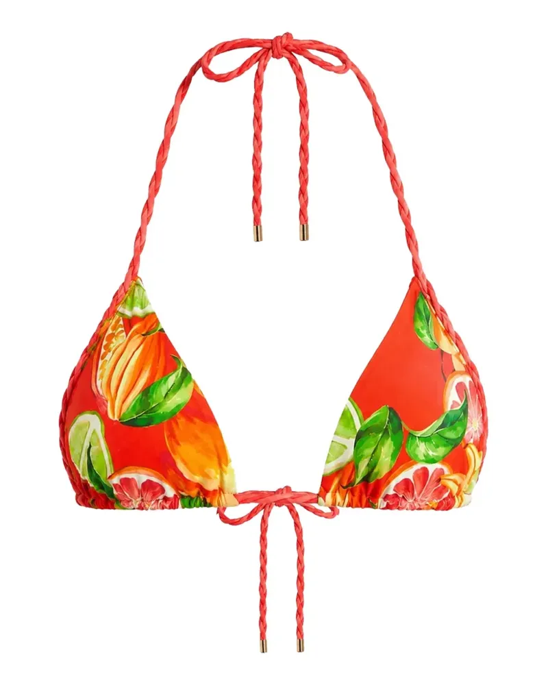 FARM Rio rope-detail triangle bikini top - Orange Orange