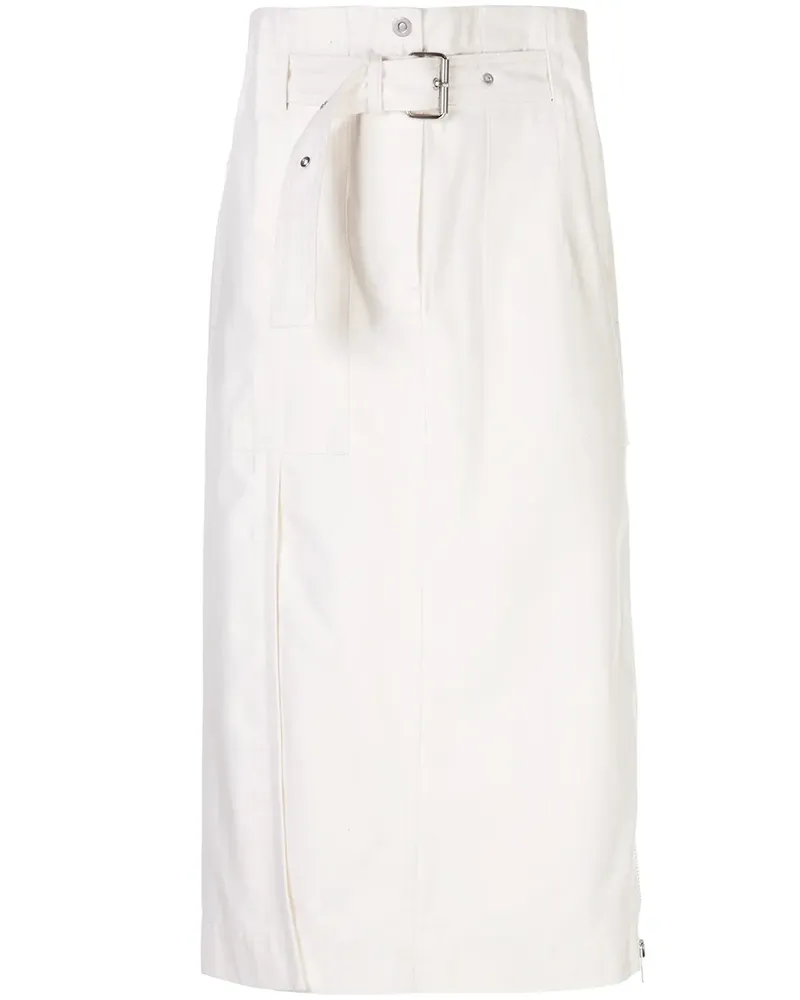 3.1 phillip lim Midirock mit Gürtel - Weiß Weiß