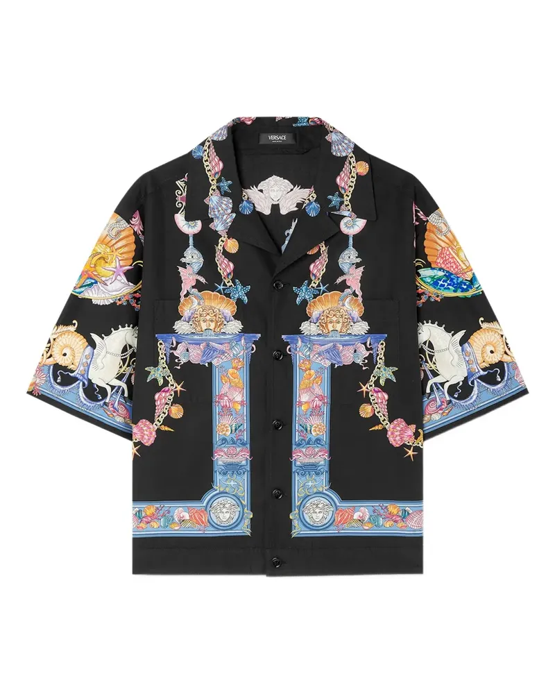 Versace Coral Theatre Hemd - Schwarz Schwarz