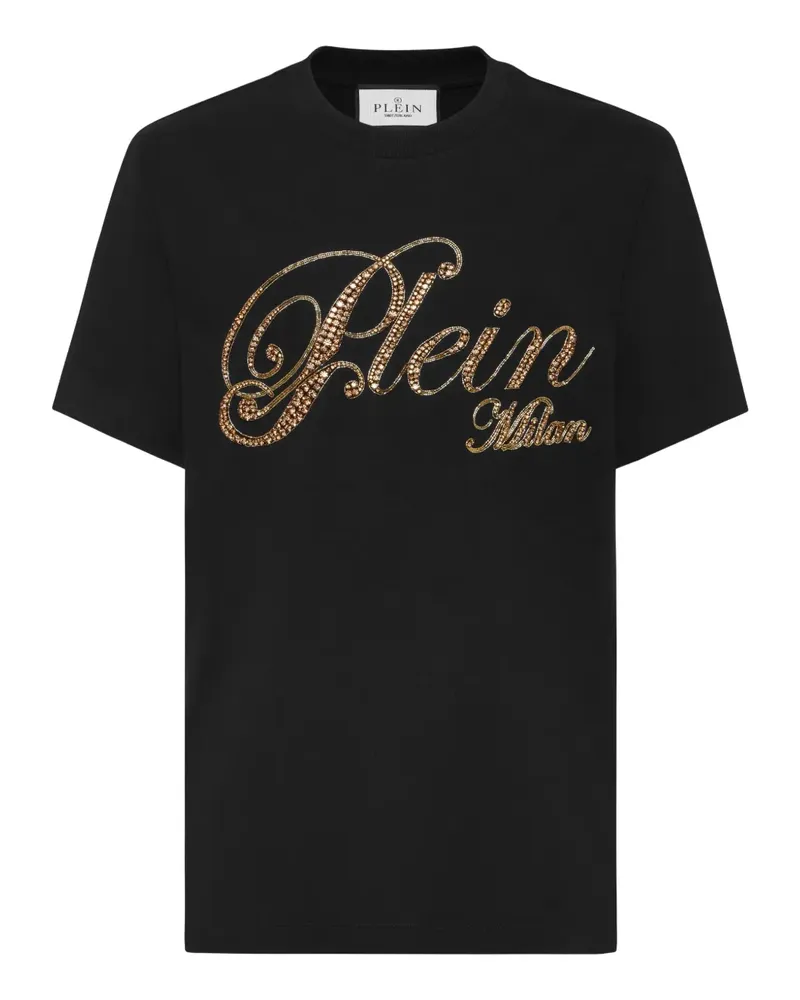 Philipp Plein T-Shirt mit Logo-Verzierung - Schwarz Schwarz
