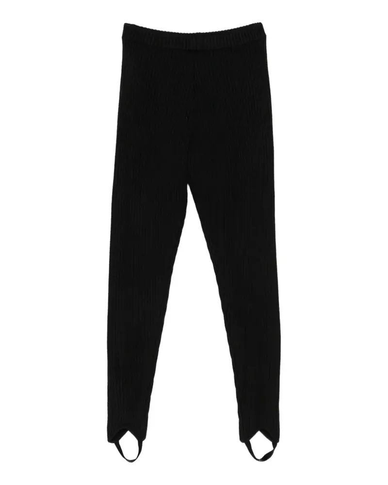 FRANKIE Shop Gerippte Piuma Leggings - Schwarz Schwarz