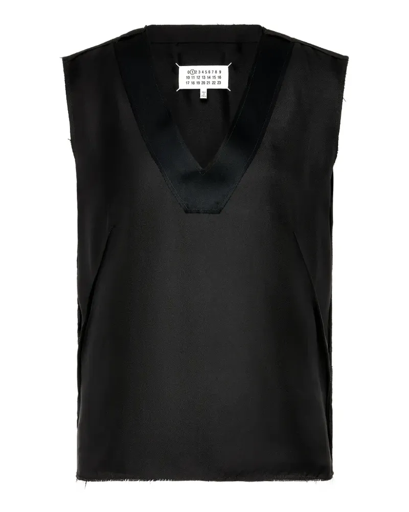 Maison Margiela Oberteil mit Falten - Schwarz Schwarz