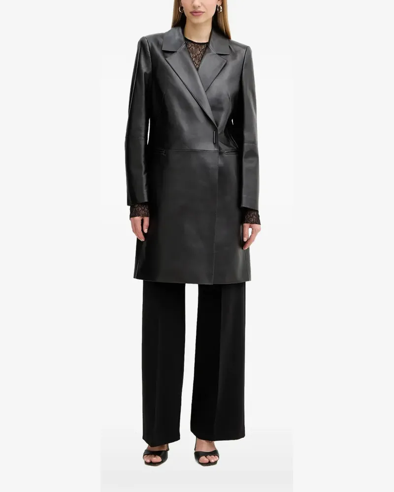 HUGO BOSS double-breasted coat - Schwarz Schwarz