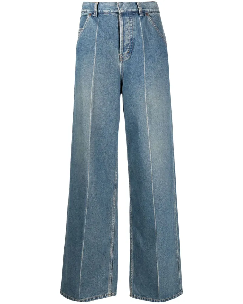 Petar Petrov Weite Jeans mit hohem Bund Blau