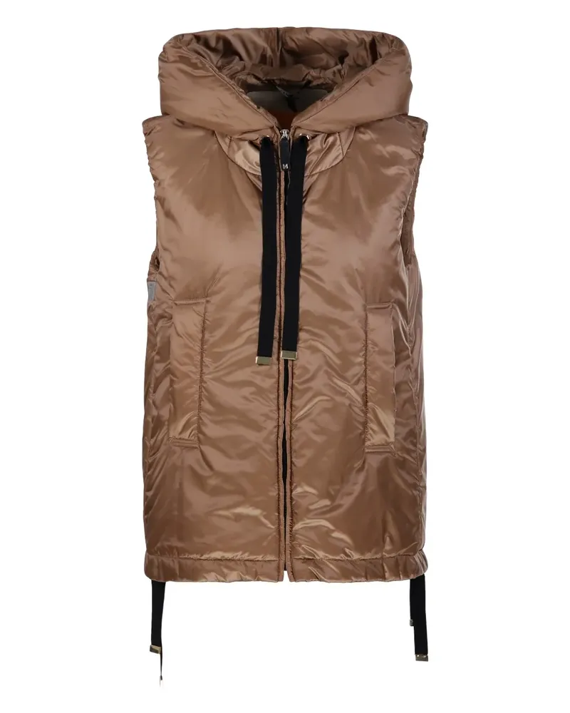 Max Mara Kapuzenweste mit Reißverschluss - Braun Braun