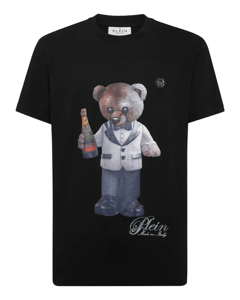 Philipp Plein T-Shirt mit Teddy-Print - Schwarz Schwarz