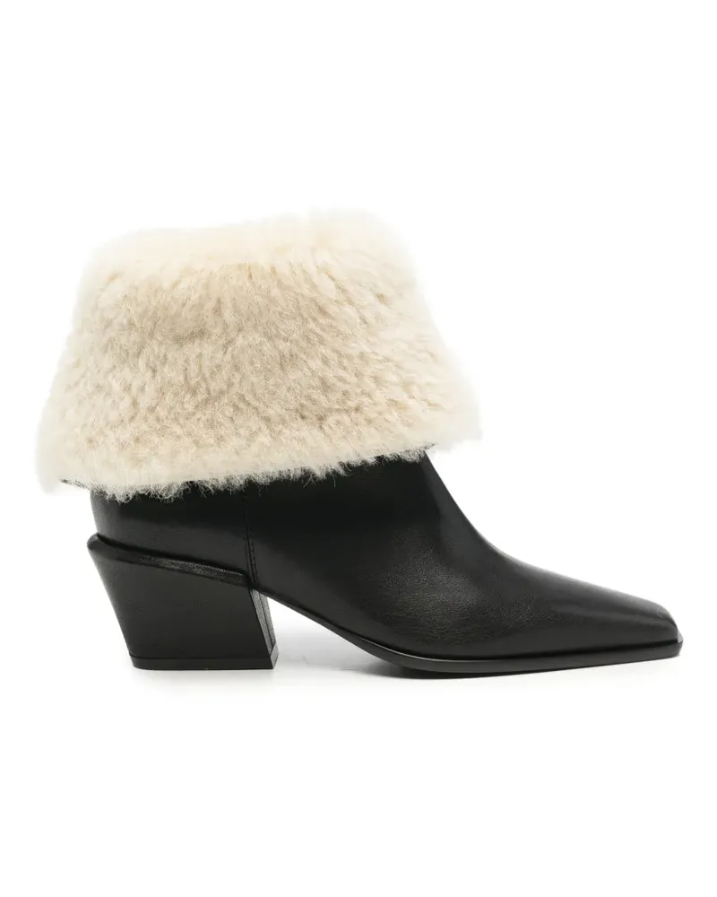 Paris Texas Bettina Stiefeletten mit Shearling-Besatz - Schwarz Schwarz