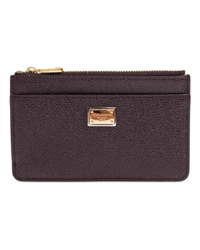 Dolce & Gabbana Kartenetui mit Logo-Schild - Braun Braun
