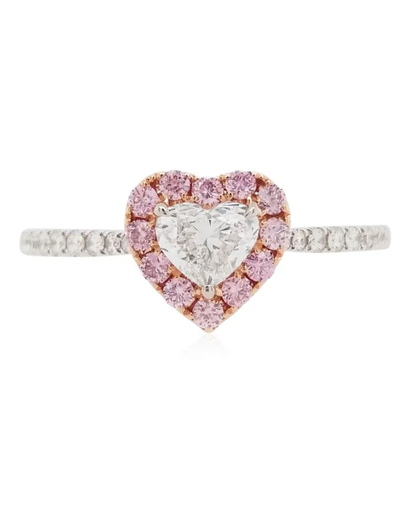 HYT Jewelry 18kt Weißgoldring mit Diamanten - Rosa Rosa