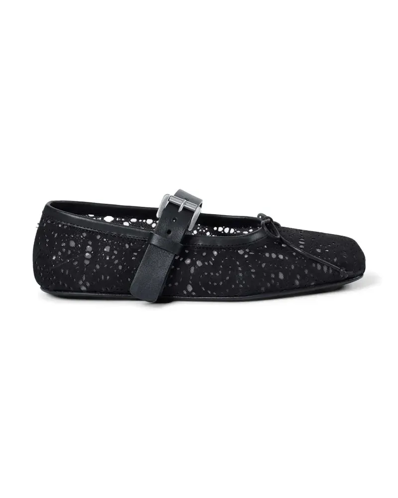 Ann Demeulemeester Zoey lace-effect leather ballet flats - Schwarz Schwarz