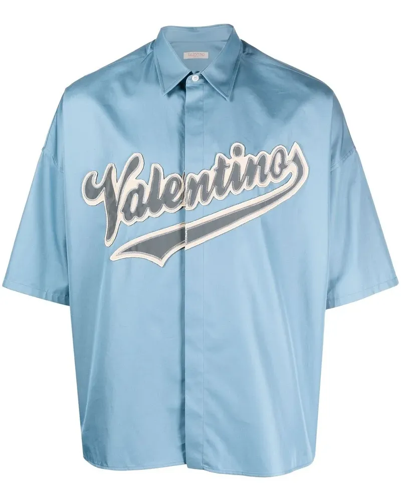 Valentino Garavani Bowlinghemd mit Logo-Patch - Blau Blau