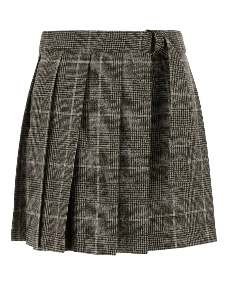 Brunello Cucinelli pleated check skirt - Grau Grau