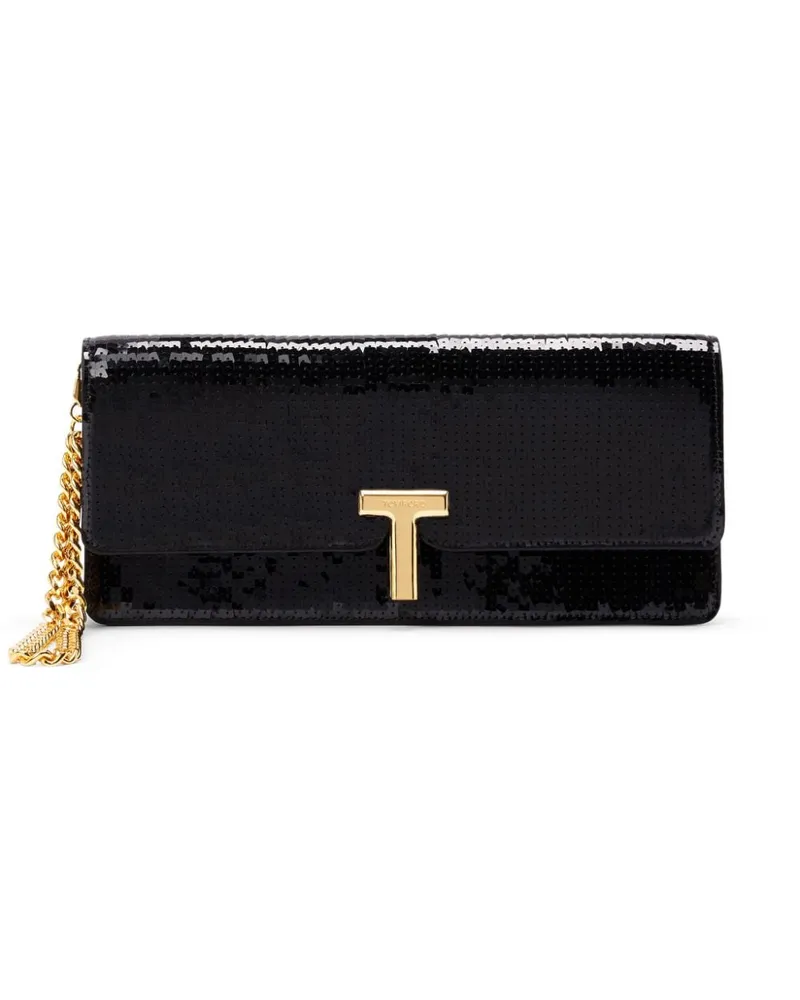 Tom Ford Wallis Clutch mit Pailletten - Schwarz Schwarz