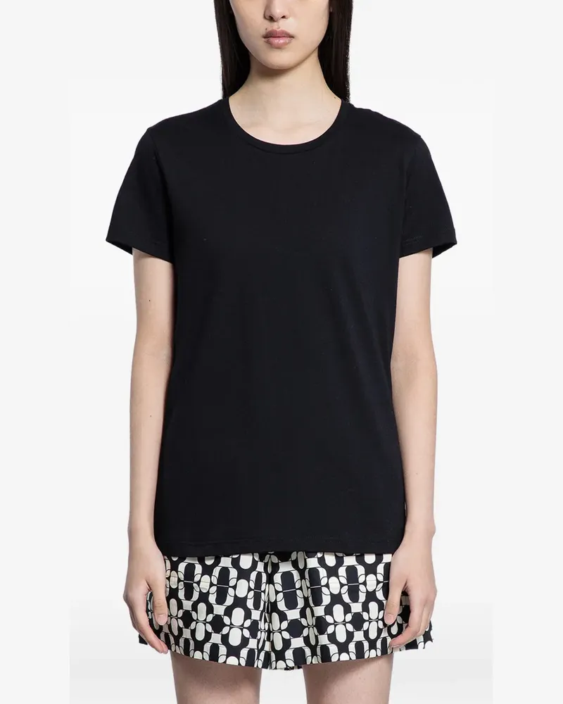 Moncler T-Shirt mit Logo-Patch - Schwarz Schwarz